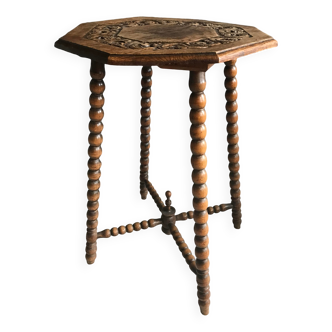 Antique English Side Table Bobbin