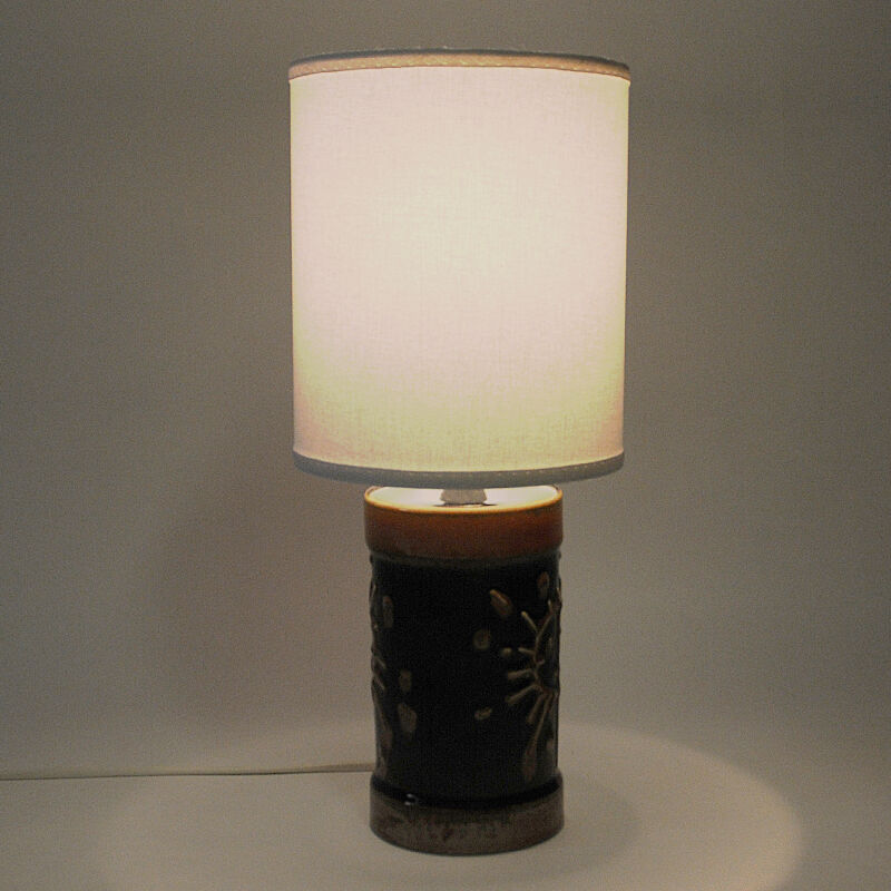 Tablelamp of brown glazed ceramics by Carl Harry Stålhane - Sweden 1960s