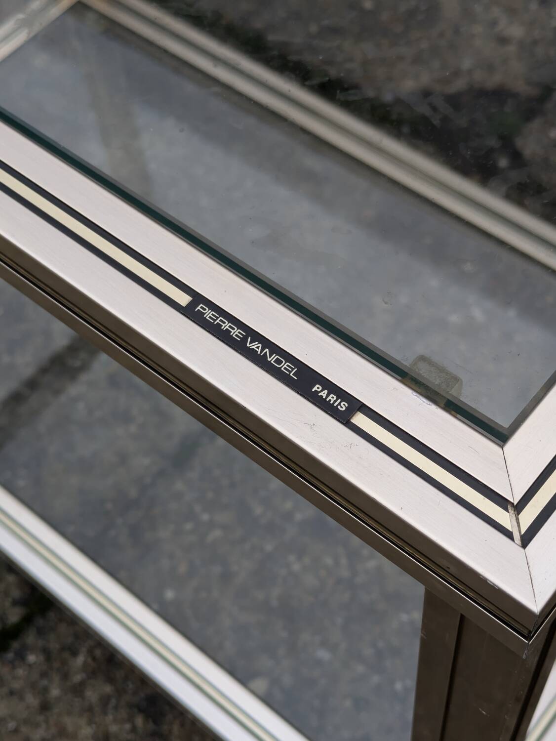 Small serving table on wheels Pierre Vandel 1970