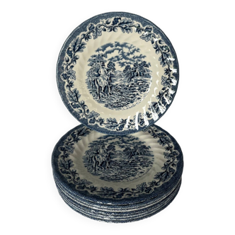 8 assiettes à dessert en faïence anglaise Churchill