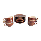 Suite of six bistro cups in brown 60/70