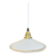 White opaline and gold metal pendant light