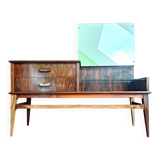 Vintage enfilade in rosewood, antique dressing table, chest of drawers.