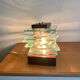 Vintage stepped glass lamp in Desny style