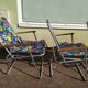Lot de 4 chaise de camping pliante vintage bleu fleur