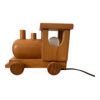 Lampe locomotive en pin vintage