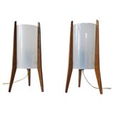Pair of Mid-Century Table Lamps Pokrok Zilina, Tripod, Rocket, 1970s