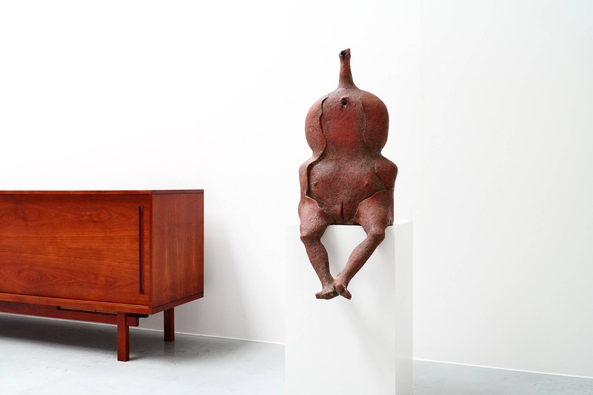 Yves Rhayé, XL Biomorphic Terracotta Sculpture