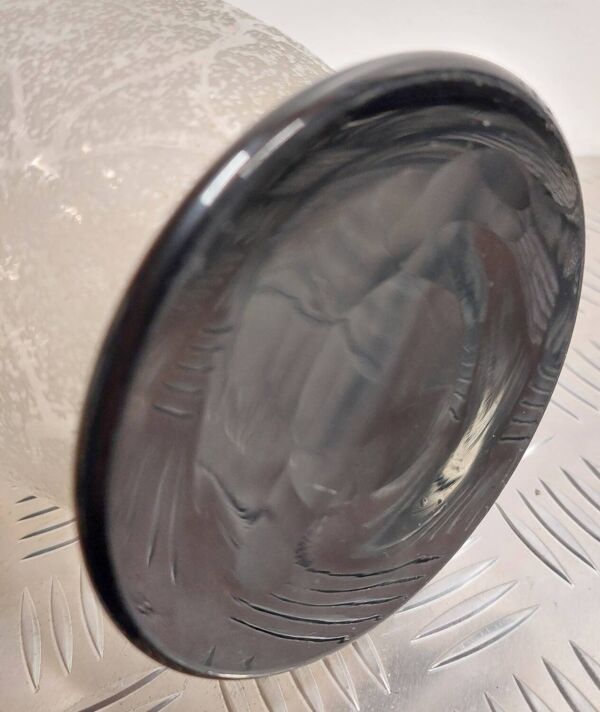 Vase verre givré Daum Nancy France signé