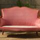 Pink velvet vintage sofa bench