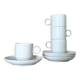 Rosenthal Studio Linie, white cups and saurcers, model DUO, designed by Ambrogio Pozzi