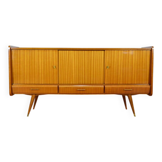 Vintage compass feet sideboard in mahogany french work 1960