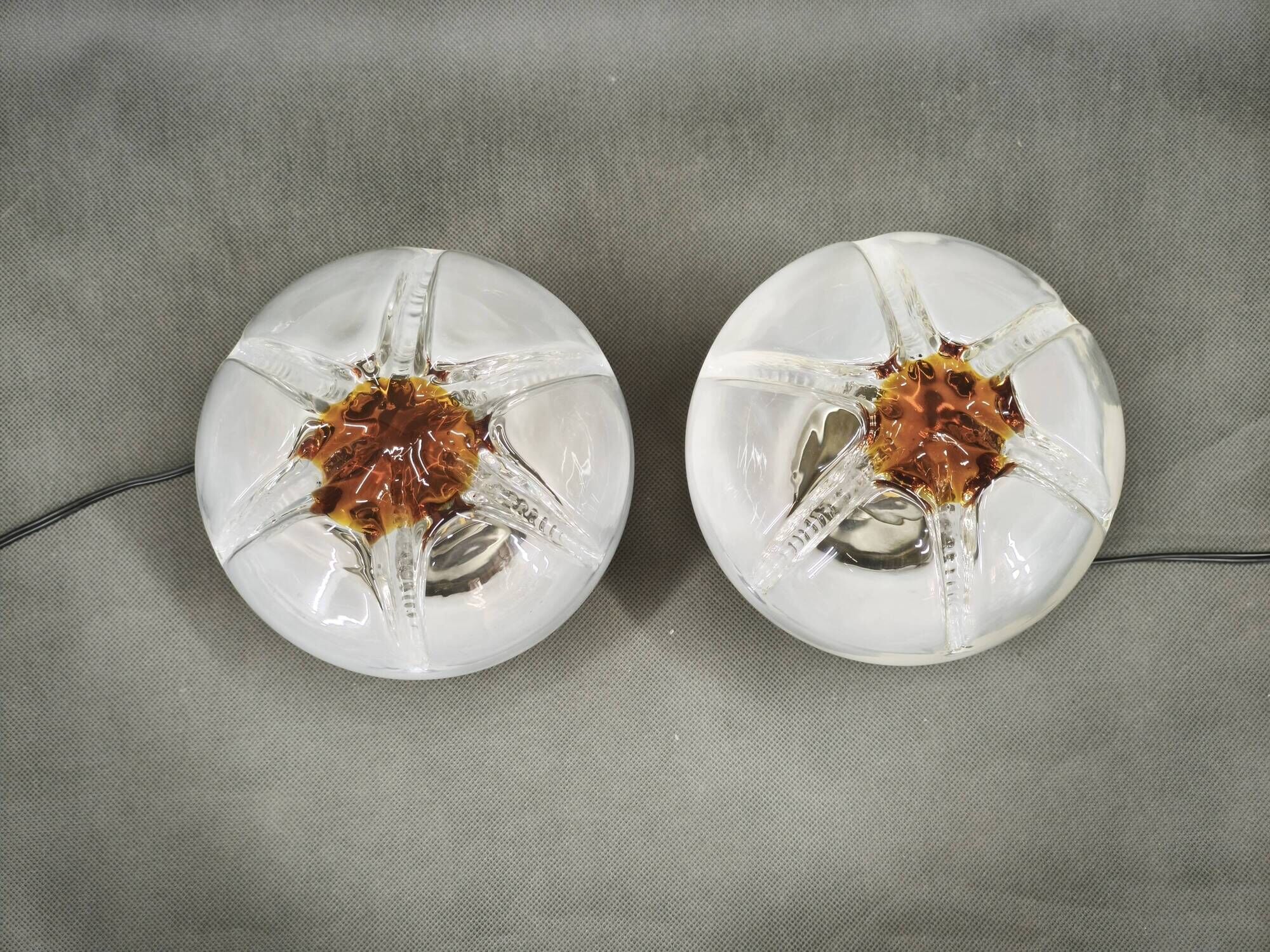 Pair of Murano Glass Table Lamps, Italy, 1950s
