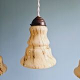 Set of 3 Art Deco pendant lights in marbled opaline, 1920s-30s