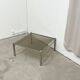 Table basse carré chrome / verre fumé