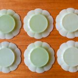 Set of 6 flat plates 27 cm glass