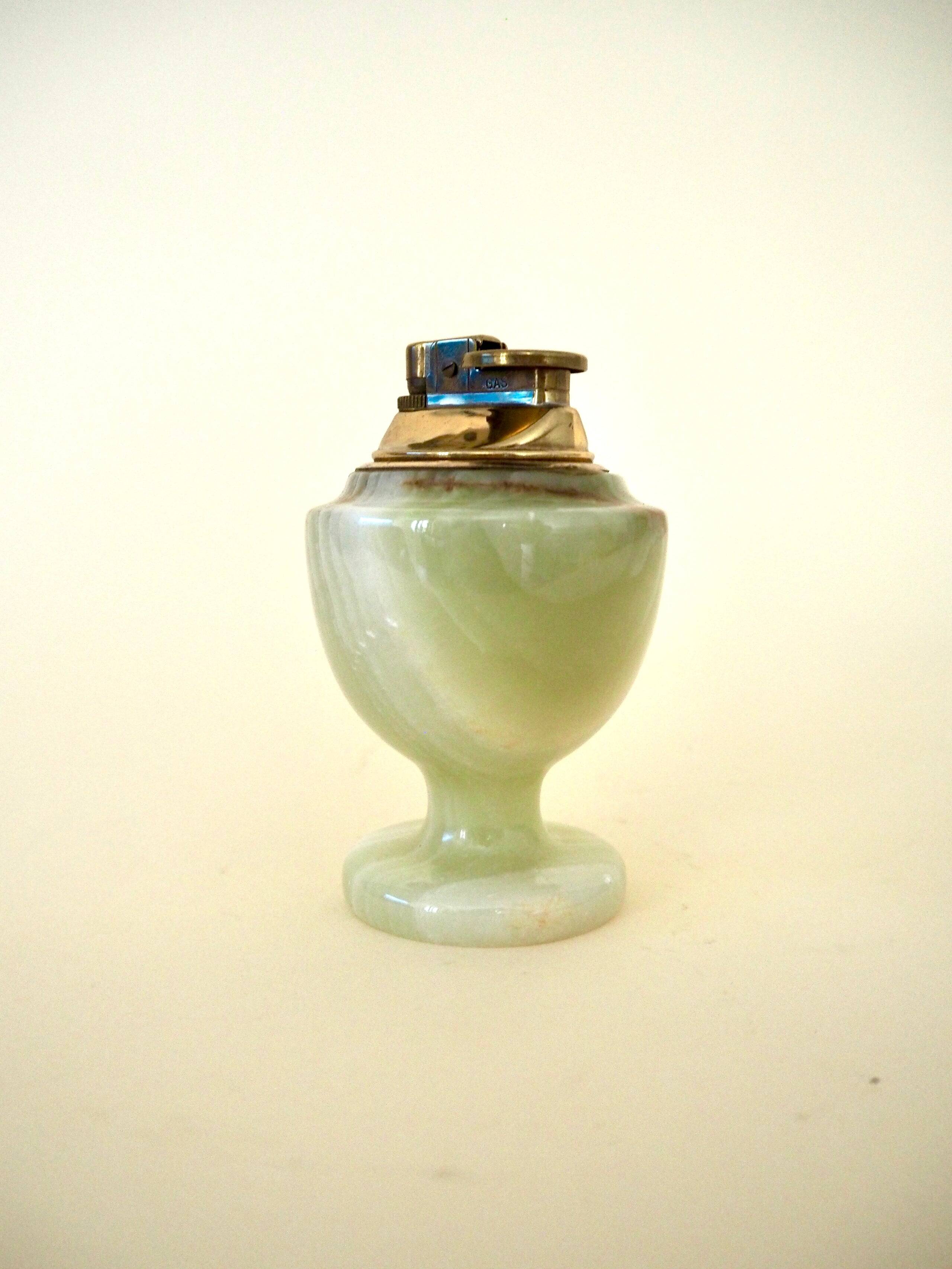 Green onyx table lighter