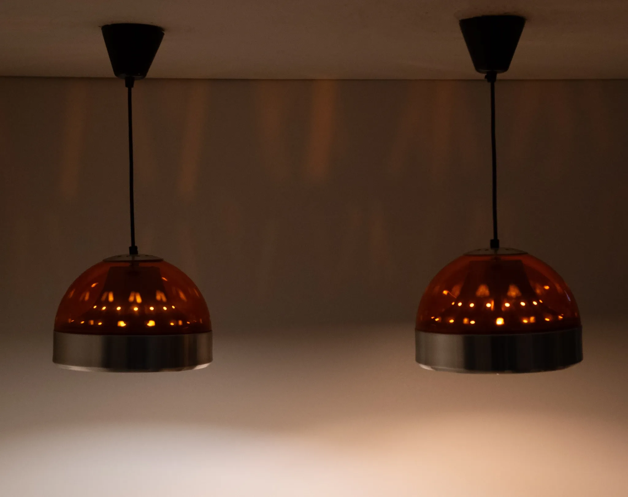 Pair Space Ace Dijkstra Pendant lamps 1970s Holland
