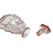 Art Deco decanter, pink crystal, Moser, Czechoslovakia, 1930s.