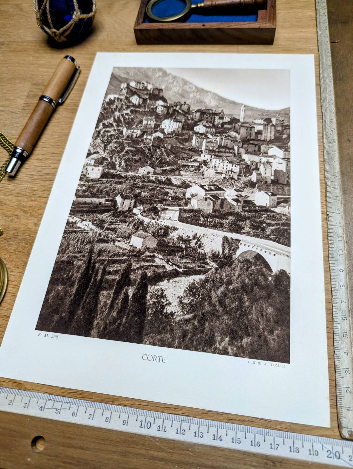 Cut, Corsica, vintage, photo board printed in 1935.