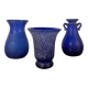 Series of 3 Murano “Scavo” vases in glass paste from the 60s and 70s