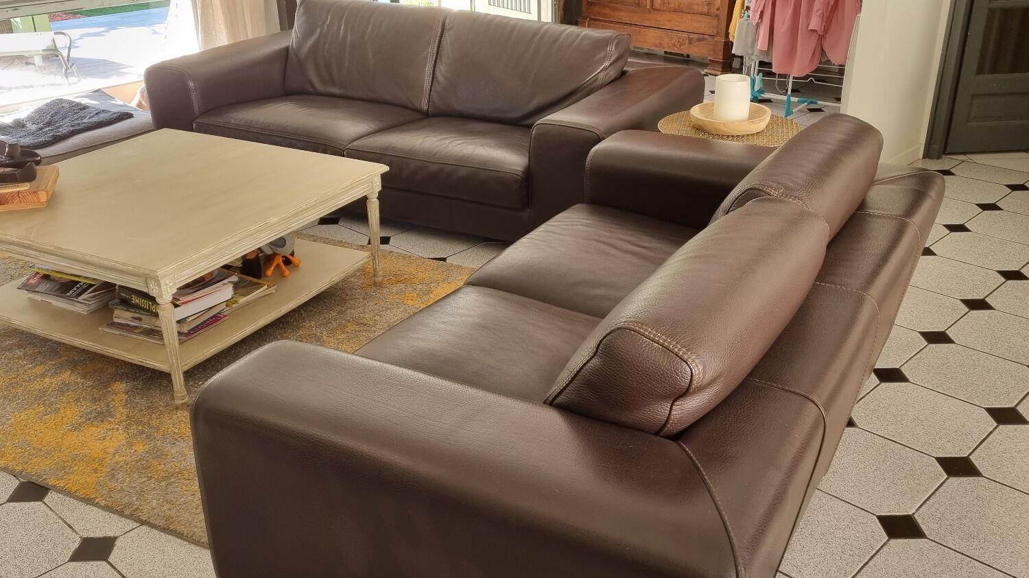 Ensenble de 2 canapes Roche Bobois cuir