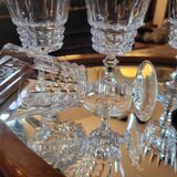 Set of 10 cut crystal stemmed glasses - France, circa 1950-197