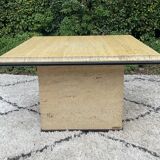1970s Fedam travertine coffee table