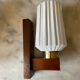 Pair of Scandinavian sconces in brass and opaline teak