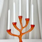 Vintage coral candlesticks, 1970s
