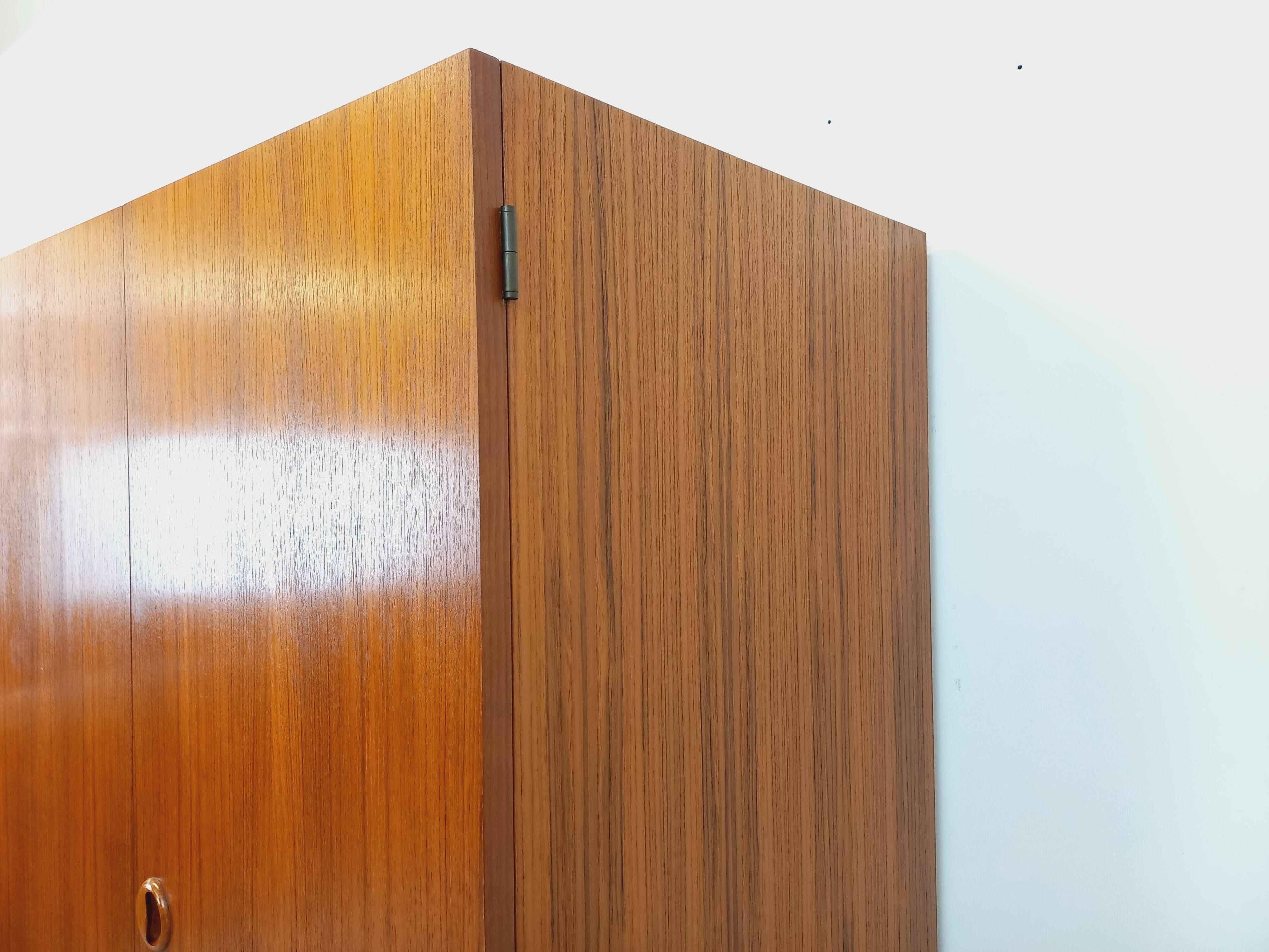 Vintage Scandinavian style teak wardrobe from the 60s