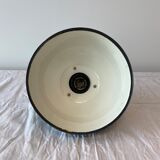 Çekoslavakya pendant lamp - Deep lacquered green outside & enemelled inside