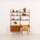 Danish vintage teak wall unit with a desk, 1960s