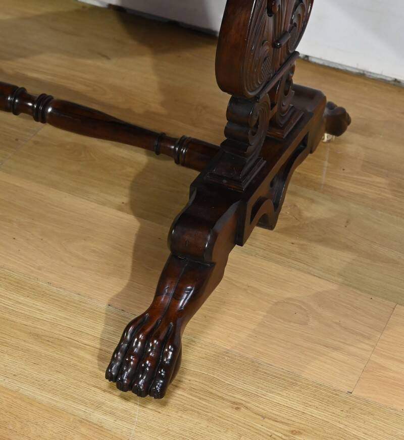 Desk Table with Shutters in Solid Rosewood, Restoration Period – Early 19th Century