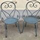 1 Table and 2 wrought iron garden chairs 1950 vintage