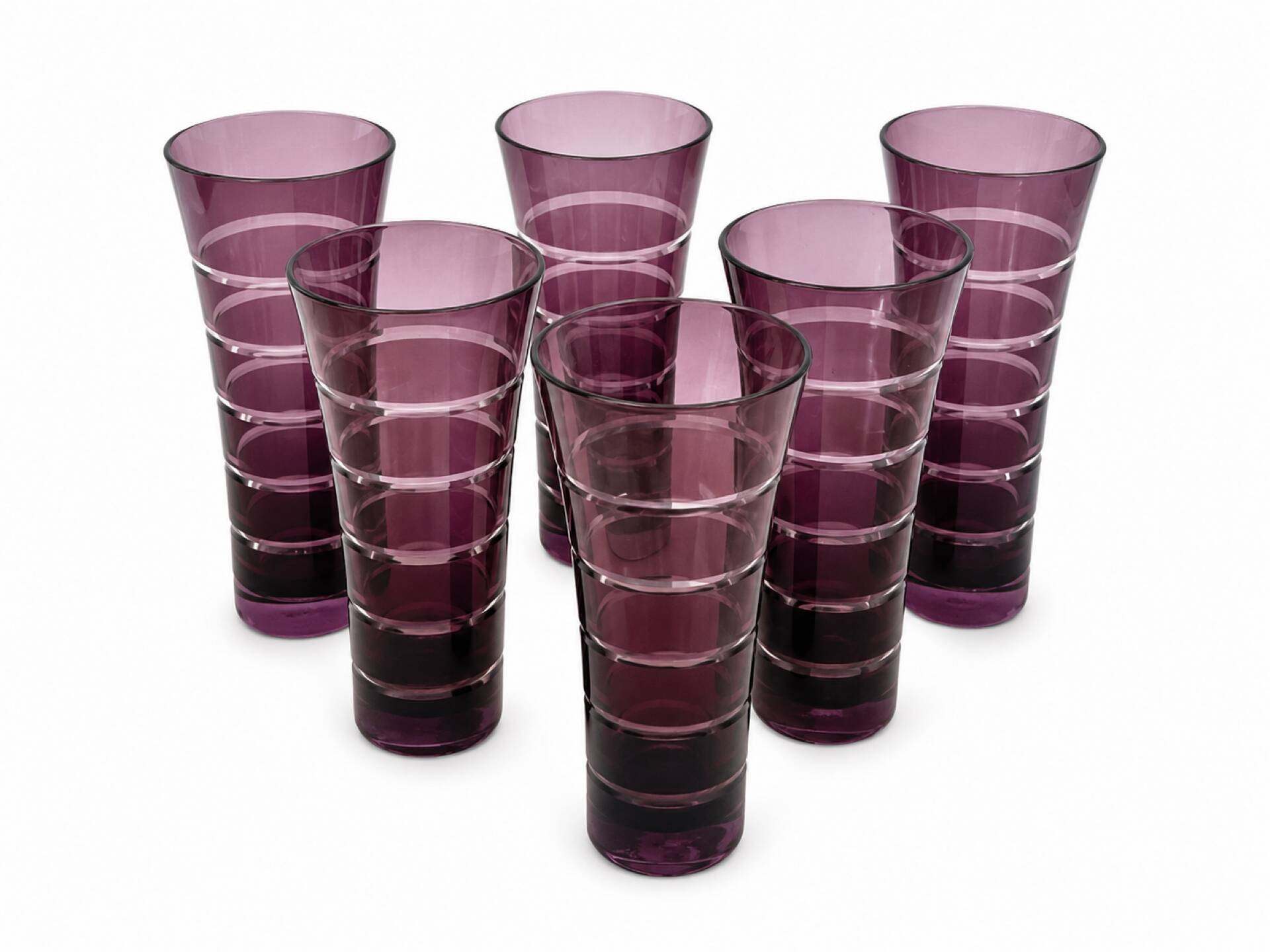 6 wheel-cut glasses 1970