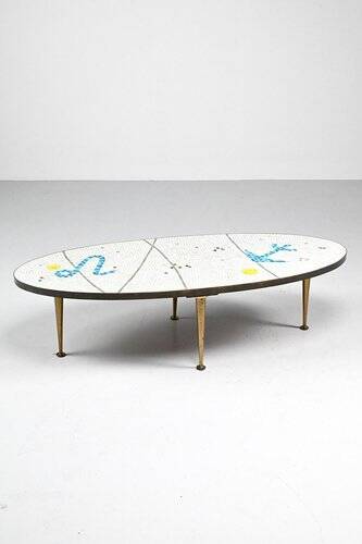 Vintage Mosaic Side Table, 1950s