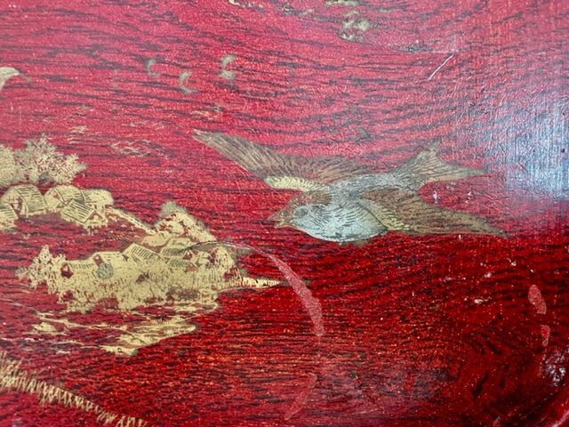 Empty tray pocket Napoleon III in lacquered wood.