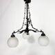 Vintage gothic brass and glass chandelier, 1970s