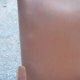 Pair of vintage Scandinavian style armchairs with moleskine compass legs from the 1950s