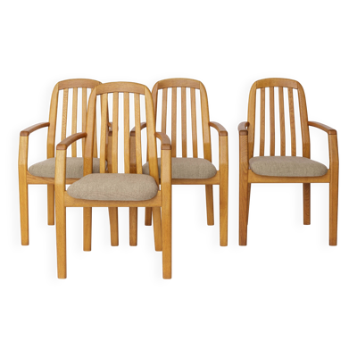 4 Fauteuils Dyrlund Vintage en Chêne, 1970   Moderne danois du milieu du siècle