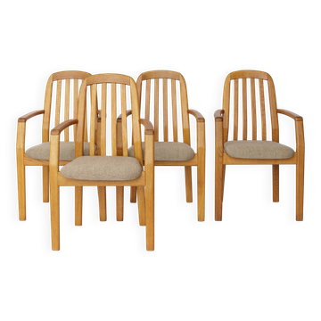 4 Vintage Dyrlund Armchairs in Oak, 1970s | Danish Mid-Century Modern