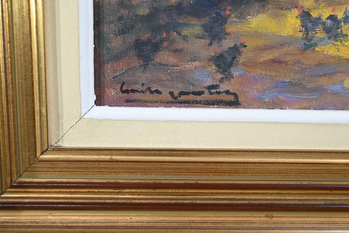 Oil on Wood "Maison en Brière", signed E.gautier – 1955