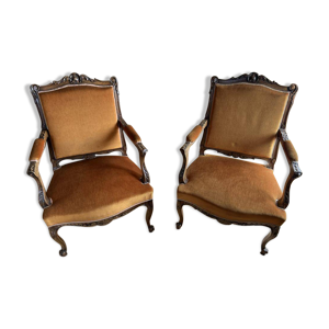 Paire de fauteuils cabriolets