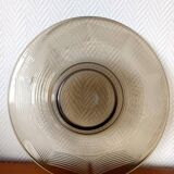 Large Art Deco smoked glass bowl