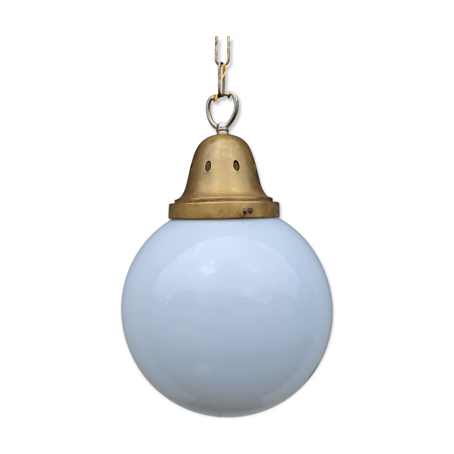 XXL opaline globe hanging lamp
