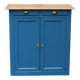 Vintage deep blue Parisian sideboard & natural wood top