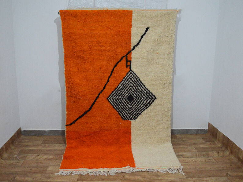 Handmade moroccan berber carpet 252 x 148 cm