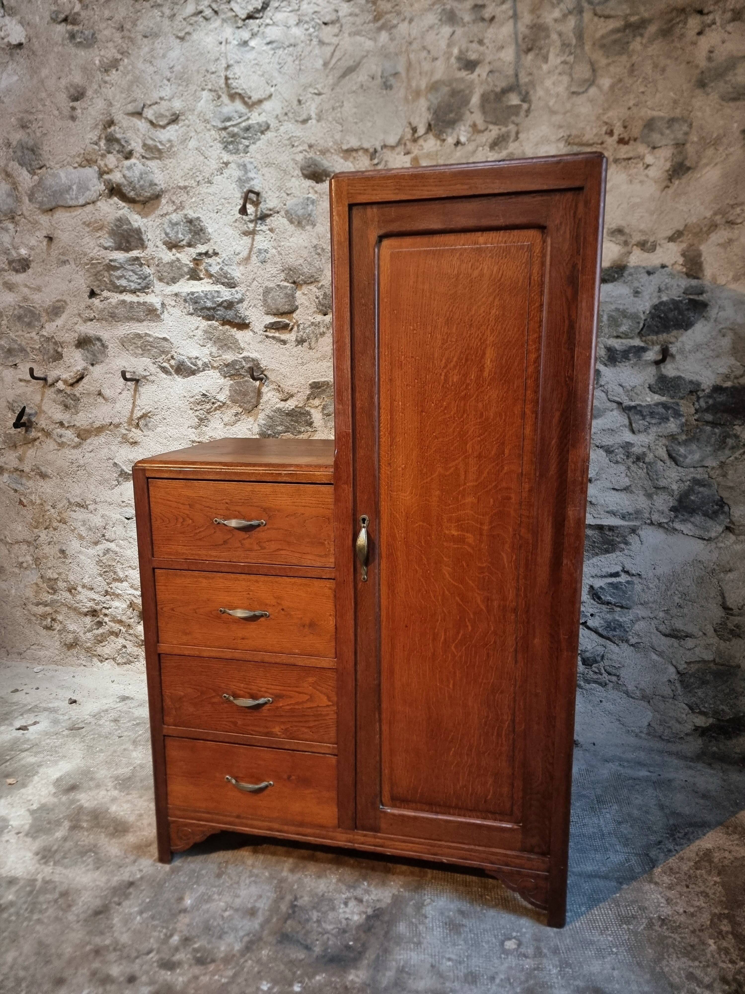 French storage cupboard from the 1920s–1930s – Cupboard with drawers and wardrobe.