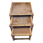 Table gigogne en rotin